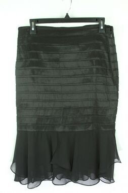 Emma Street Skirt 6 Pencil Cocktail Black Tuxedo Pleated Womens